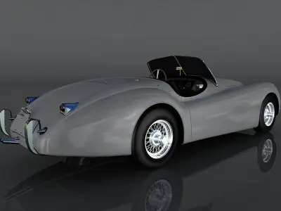 Jaguar XK 120 Low-poly 3D model