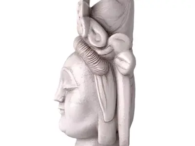 White Marble Quan Yin 3D model