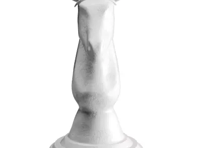 Horse statue Low-poly 3D model 11