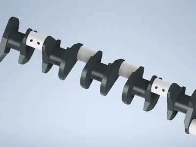 Mechanical crankshaft for diesel engine 3D print model