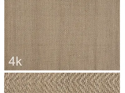 Carpet set 02 - Natural braided jute - 4K 3D model