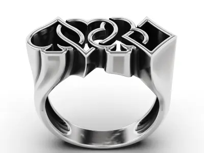 Ace of Spades Poker Ring 3D print model
