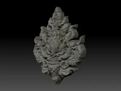 Thai Ornament Decor Bas Relied 05 - 231005 3D print model