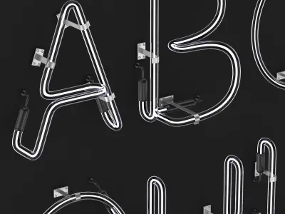Neon Alphabet 3D model