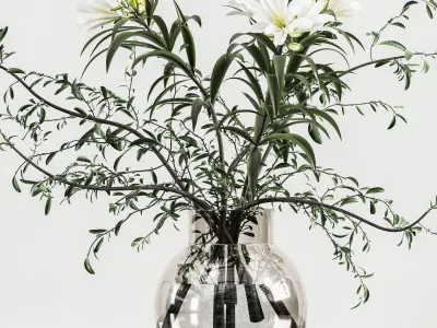 plants bouquet vase 12 3D model