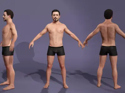 Realistic Man Robert Downey Jr ironman Avengers marvel 3D model