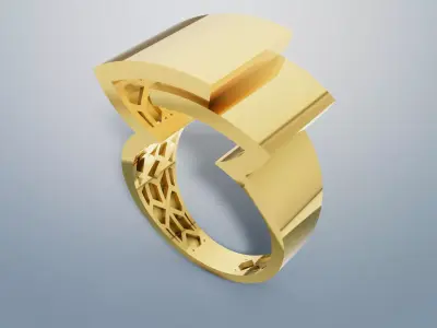 Modern Ring 3D print model C 55 3D print model