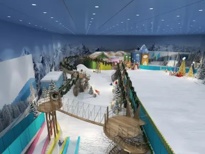 Indoor ski slope Low-poly 3D model