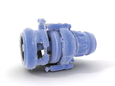 Futuristic Engine Model Pack Low-poly 3D model