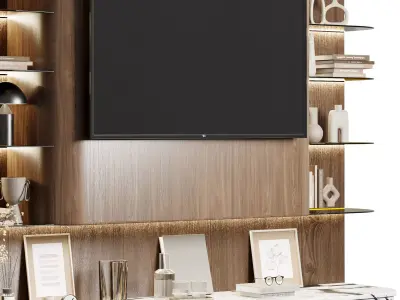 TV Wall set 27 3D model