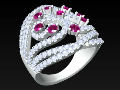 Diamond Ring - Womens Rings - N3511 3D print model