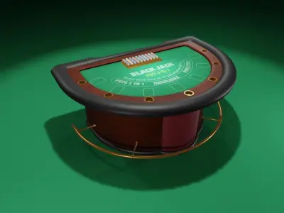 Blackjack Table 3d model Low-poly 3D model