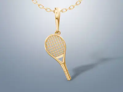 Tennis racket Pendant 3D print model