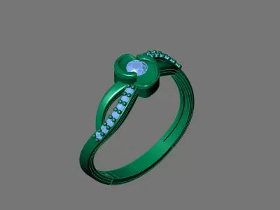 Rings for Women Womens Rings Stone Ring Ready STL 3DM Models  3D print model 4
