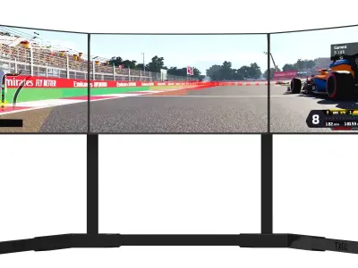 RSeat TX60 TV Stands Triple Screen 3D model