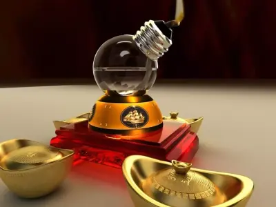 Chinese gold ingot 3D model