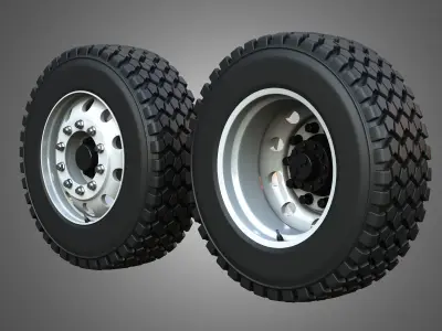 Twin Truck Wheels and Tires TWT1 3D print model