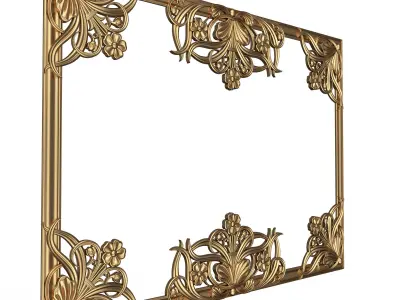 Classic Frame and Mirror 080 Low-poly 3D model