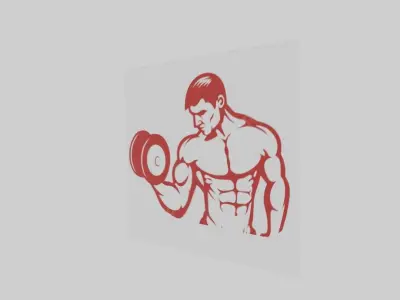 Bodybuilding sign Low-poly 3D model
