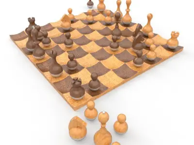 Wobble chess set 3D model