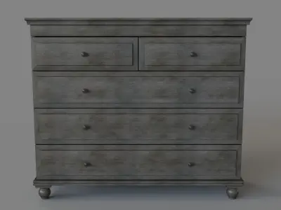 Annecy Metal-Wrapped 5-Drawer Dresser Zinc 3D model