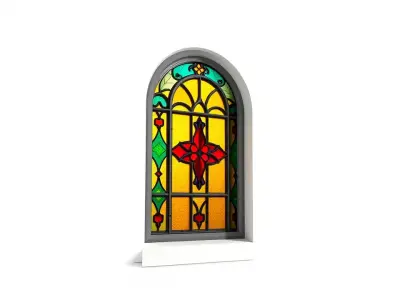 Vibrant Stained Glass Window model pack Low-poly 3D model