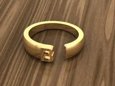 Alphabet Ring B 3D print model