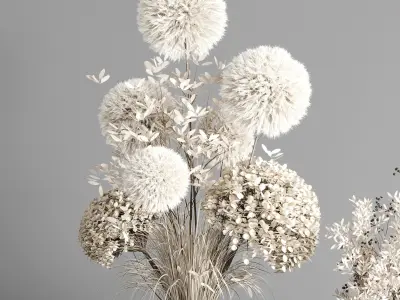 Dry Plants 25  pampas and dried branch 3D model