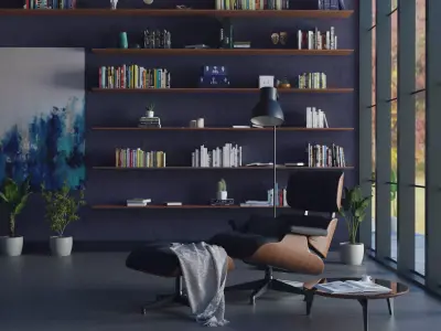 Eames Chair Library Scene 3D model