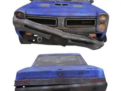 old 1965 pontiac gto 3D model