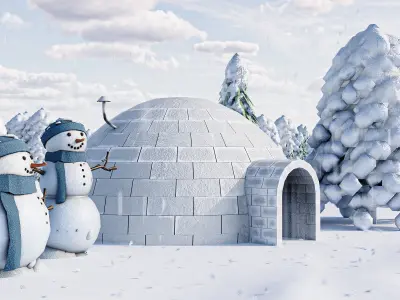 Christmas  3D Pack Low-poly 3D model