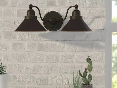 Euclid Light Dust Bronze Armed Sconce 3D model