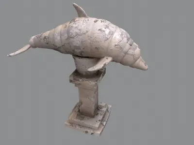 Dolphin Garden Decoration statue Low-poly 3D model