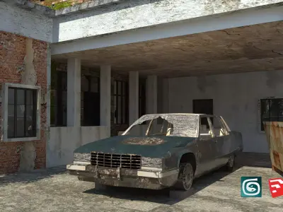 Rustic Abandoned Residence Low-poly 3D model