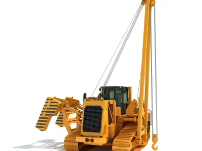 Pipelayer Bulldozer Machine 3D model