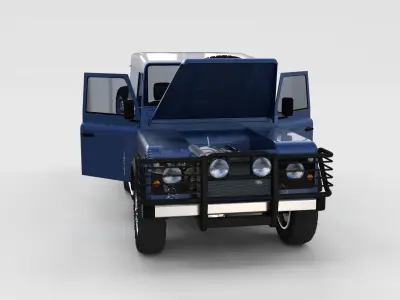 Full Land Rover Defender 90 Hard Top seethrough rev 3D model