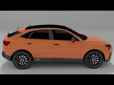 Modeled Audi Q3 urban vehicle Low-poly 3D model