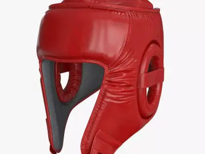 3D Boxing Training Helmet Red Low-poly 3D model