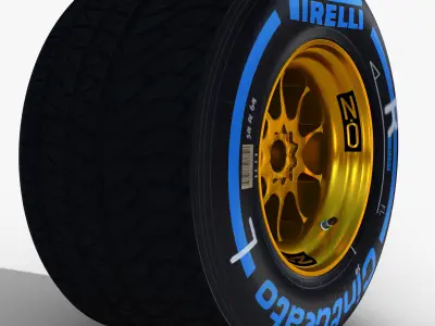 E23 Wet Rear tyre Low-poly 3D model