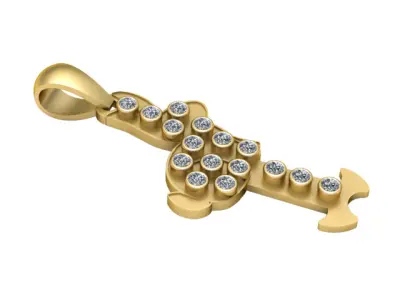 CROSS DIAMOND PENDANT 3D PRITABLE MODEL  3D print model