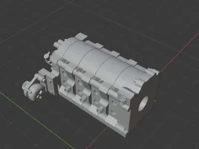 Billet style 26b engine block  3D print model