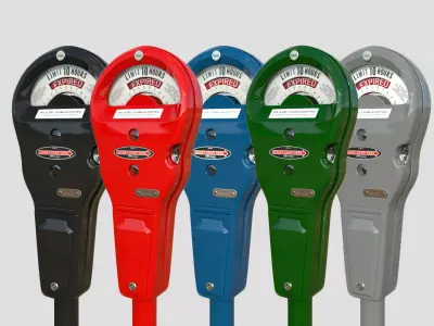 Parking Meter Collection Low-poly 3D model