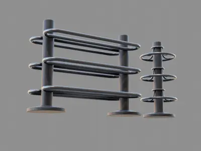 Bowling table rack Low-poly 3D model