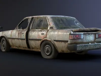 Toyota Corolla Rusty Low-poly 3D model