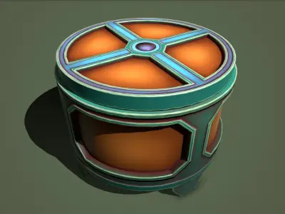 Cylinder lootbox Low-poly 3D model