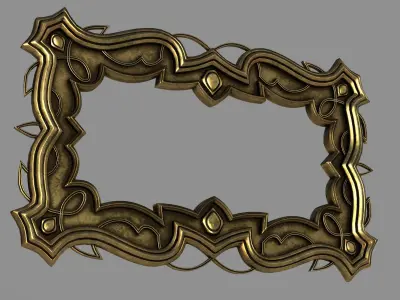 picture gold ornate frame 3D model