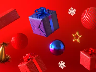 Christmas gift box 3D Model Collection low-poly 3d model Low-poly 3D model