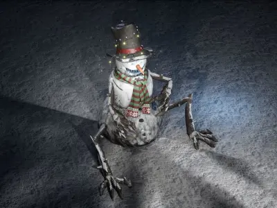 Snowman Low-poly 3D model