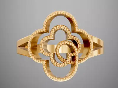 Luxury Iconic Engagement Printable Jewel Ring 3D print model
