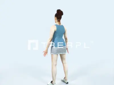 Yearn 01G Animated Rigged Sports Woman Low-poly 3D model